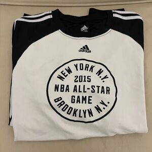 Adidas Men's Black and White NBA All-Star 2015 Shoot Around Long Sleeve Shirt